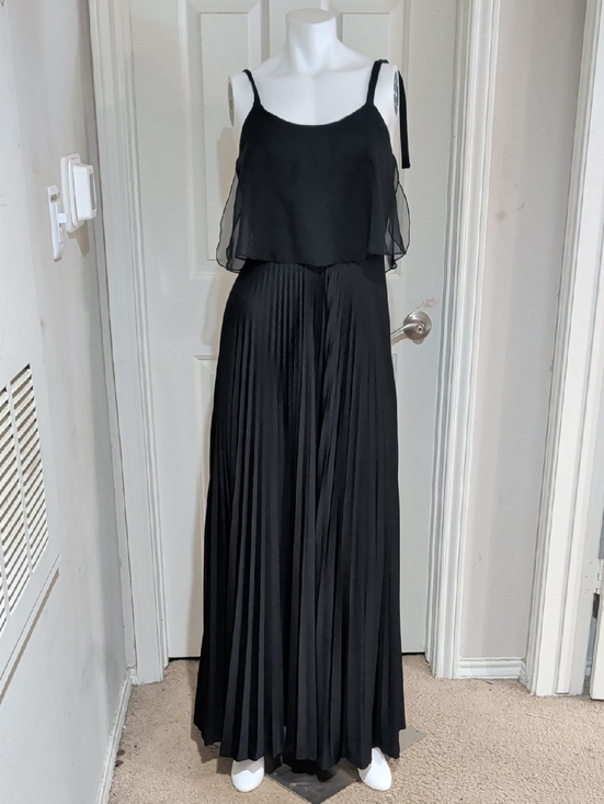 JT Dress Co. by Jody of California Dresses & Skirts - Vintage JT Dress Co Elegant Black Pleated Maxi Dress with Sheer Overlay Women 10